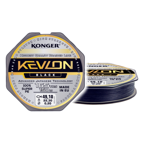 KONGER plecionka KEVLON czarna X4 0,14/150m